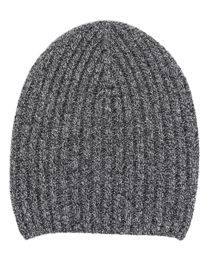 Barrie Gerippte Beanie aus Kaschmir - Blau Blau