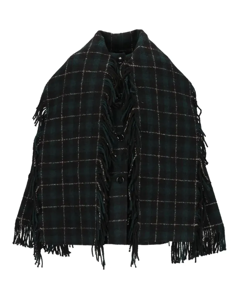 Totême Fringed Scarf tartan jacket - Grün Grün