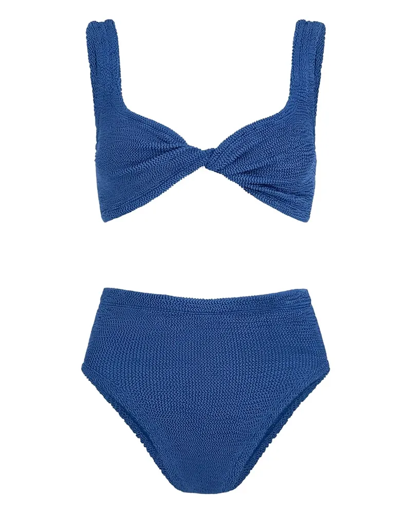 Hunza G Jamie Bikini mit Knoten - Blau Blau