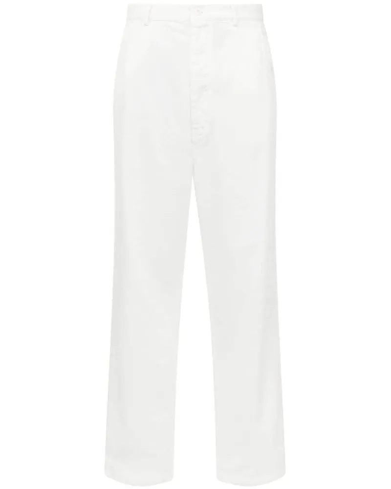 Maison Margiela Halbhohe Straight-Leg-Hose - Weiß Weiß