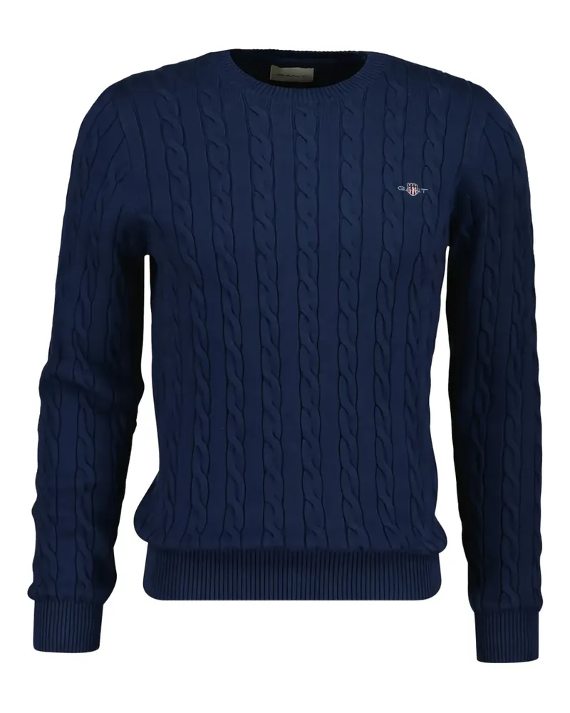 Gant Pullover mit Zopfmuster - Blau Blau