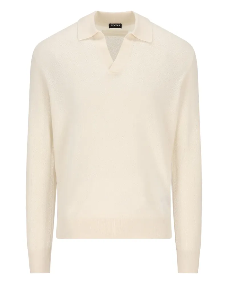 Ermenegildo Zegna Langärmeliges Poloshirt - Nude Nude