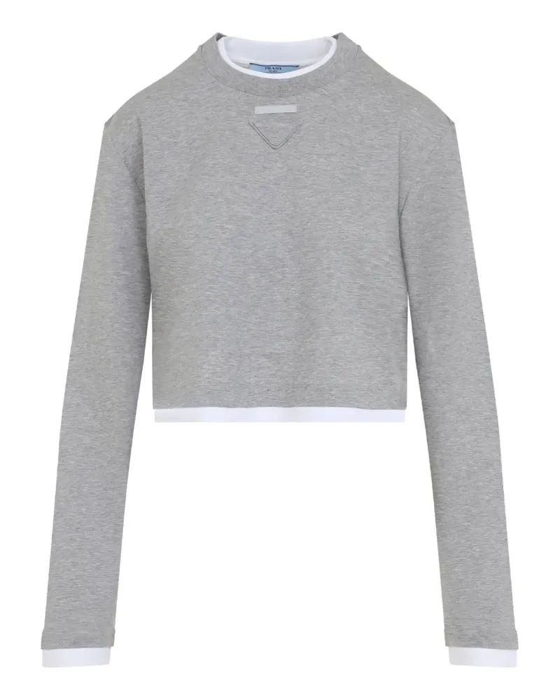 Prada Klassisches Langarmshirt - Grau Grau