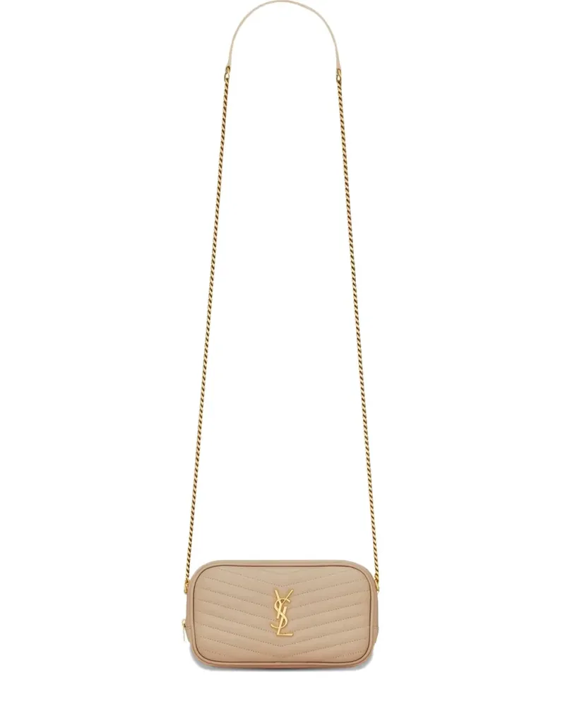 Saint Laurent Gesteppte Mini-Tasche - Nude Nude