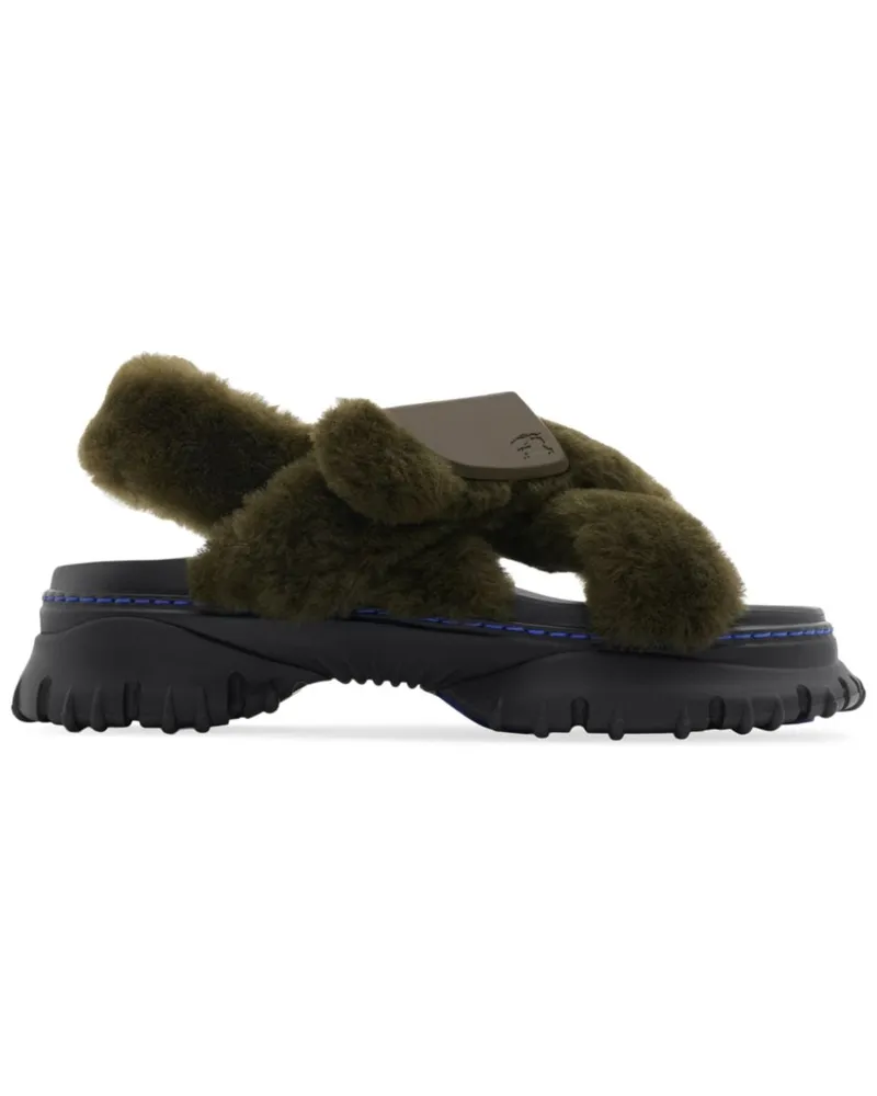 Burberry Sandalen aus Shearling - Grün Grün