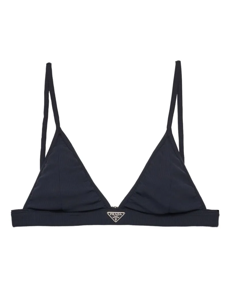 Prada Geripptes Bralet-Bikinoberteil - Blau Blau