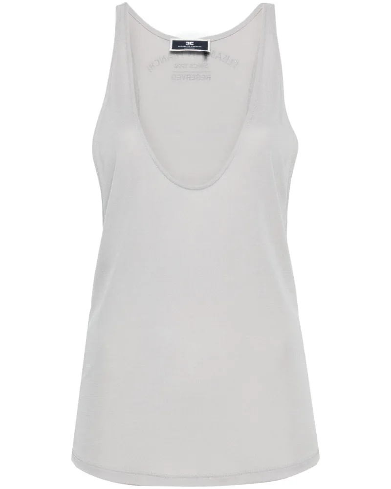 Elisabetta Franchi sleeveless semi-sheer top Grau