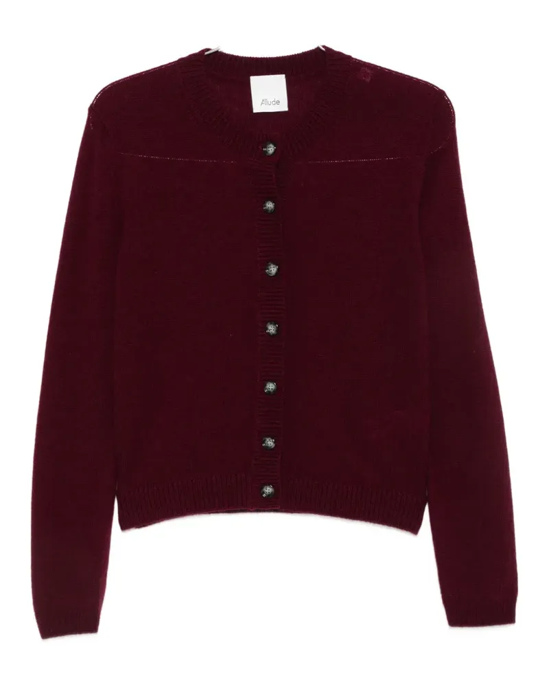 ALLUDE button-up ribbed-trim cardigan - Rot Rot