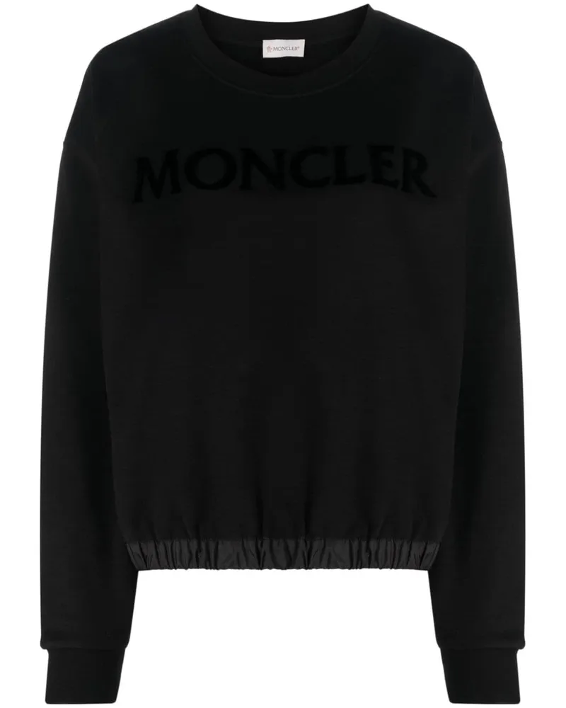Moncler Sweatshirt mit Logo-Print - Schwarz Schwarz
