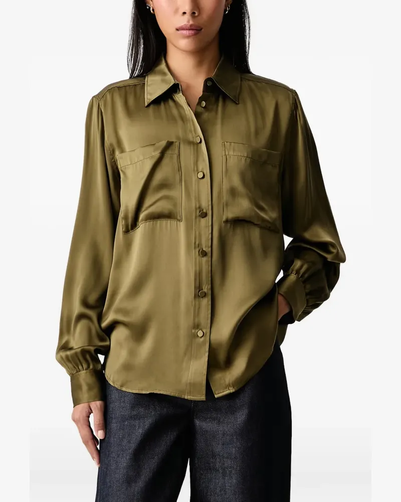 Frame Denim The Modern Utility patch-pocket silk shirt - Grün Grün