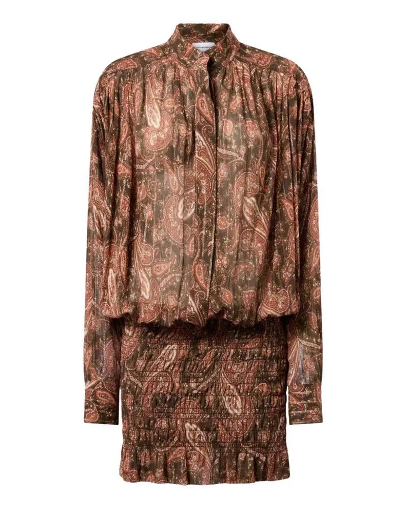 ANDAMANE Rania paisley-print smocked dress - Braun Braun