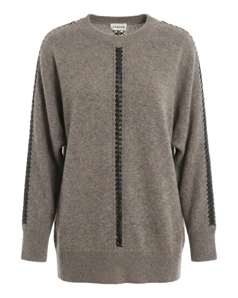 P.A.R.O.S.H. P.A.R.O H. Pullover mit Ziernähten - Braun Braun