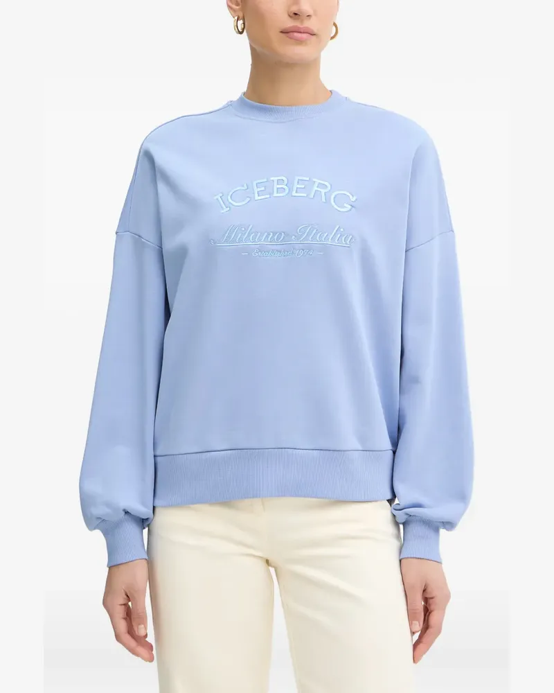 Iceberg logo-embroidered dropped-shoulder sweater - Blau Blau