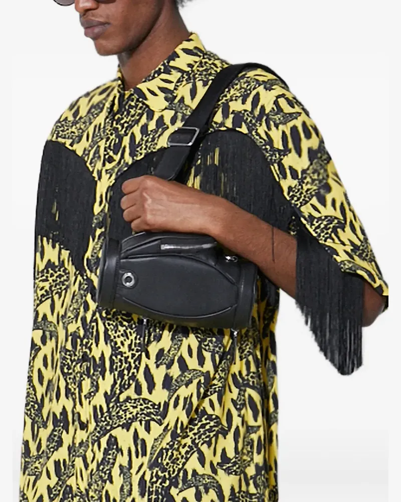 Fiorucci Fransenhemd mit Leoparden-Print - Gelb Gelb