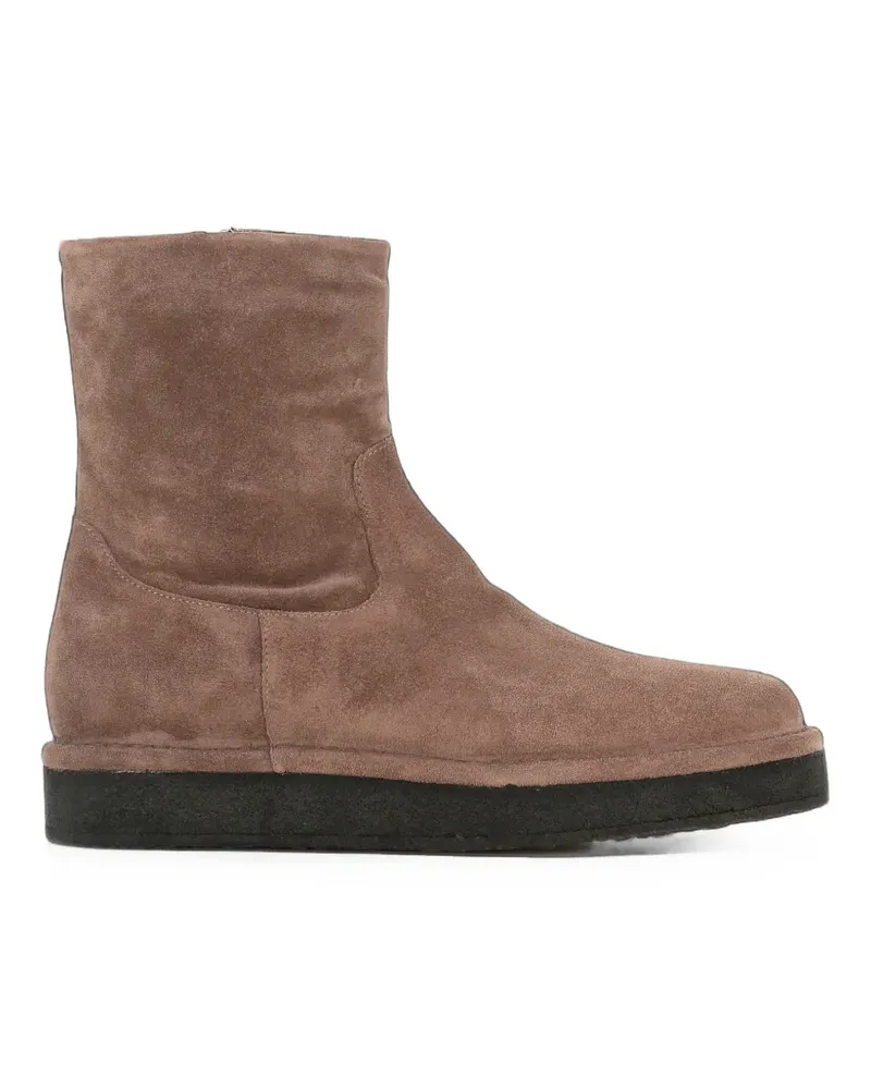 Roberto del Carlo Plateau-Stiefeletten aus Wildleder - Nude Nude