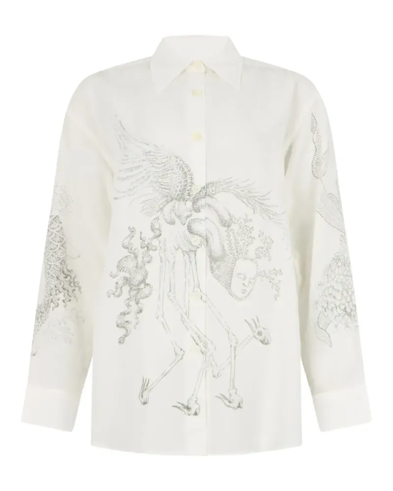 Our Legacy pointillism-allegory-print shirt - Weiß Weiß