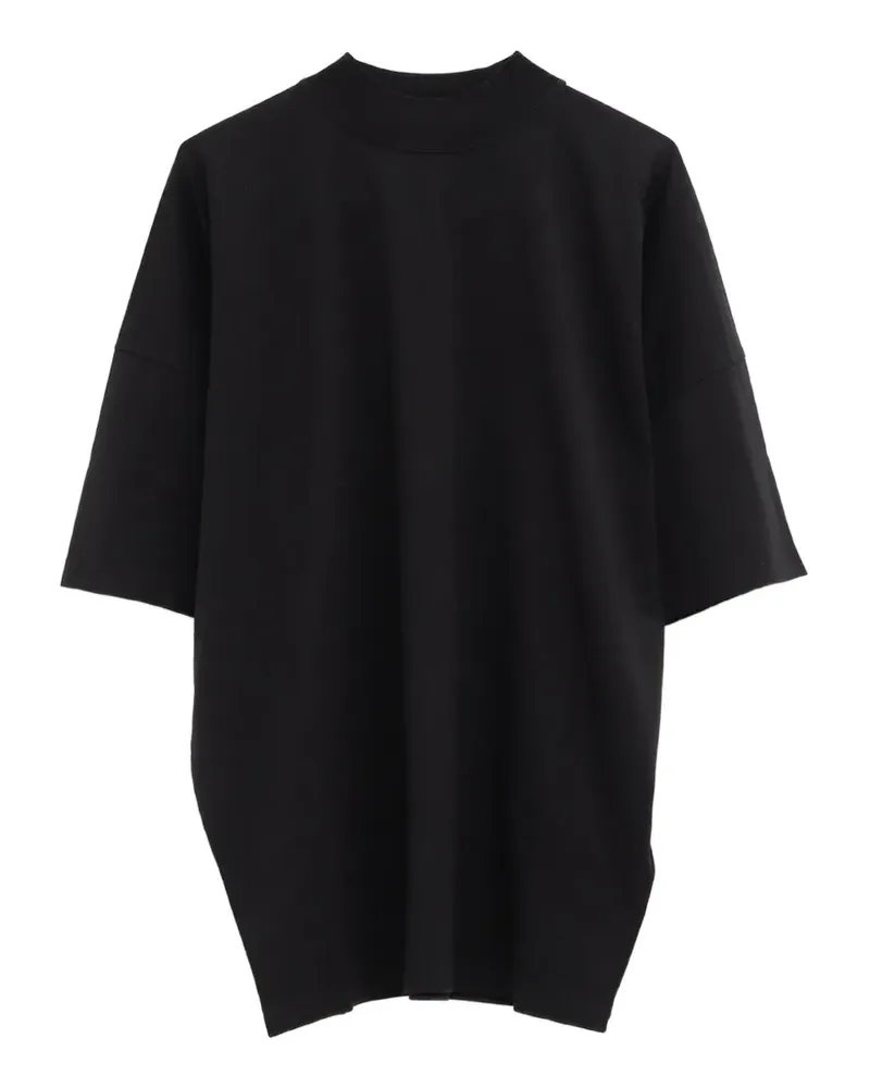 Jil Sander drop-shoulder mock-neck T-shirt - Schwarz Schwarz