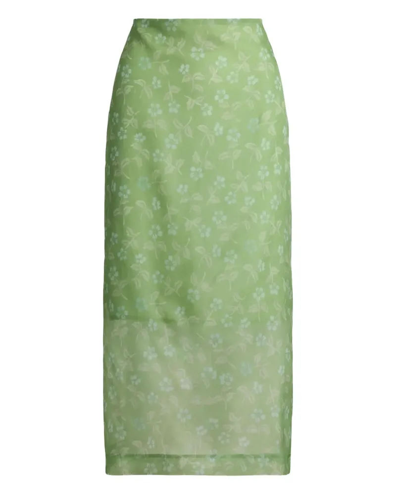 Ralph Lauren Midirock aus Seide - Grün Grün