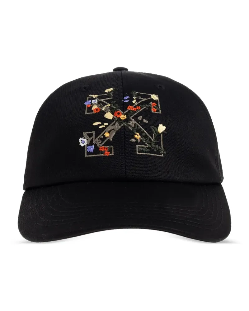 OFF-WHITE Baseballkappe mit Blumenstickerei - Schwarz Schwarz