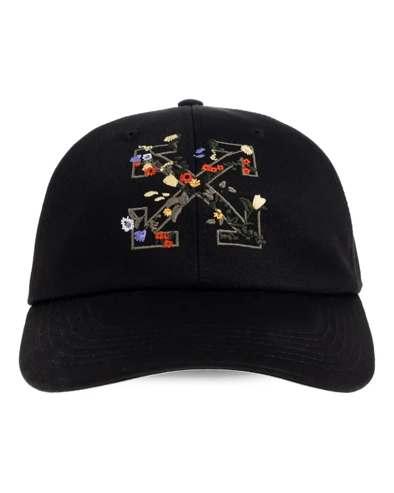 OFF-WHITE floral-embroidered baseball cap - Schwarz Schwarz