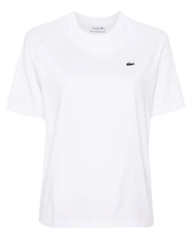 Lacoste T-Shirt mit Logo-Patch - Weiß Weiß