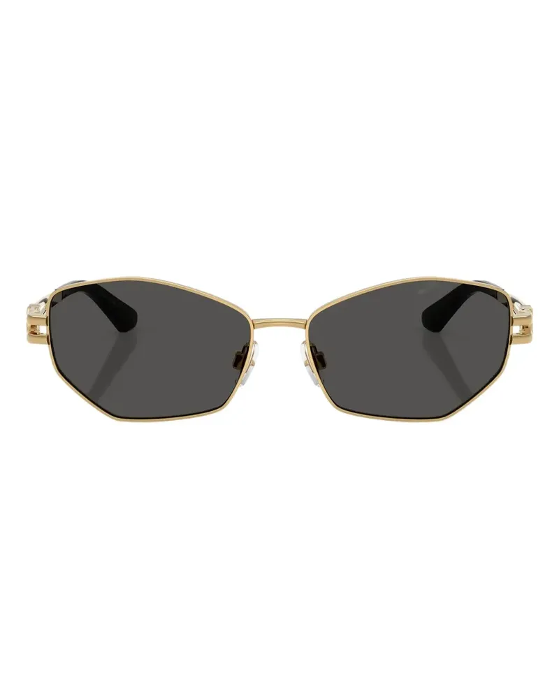 Dolce & Gabbana DG Logo Sonnenbrille mit geometrischem Gestell - Gold Gold