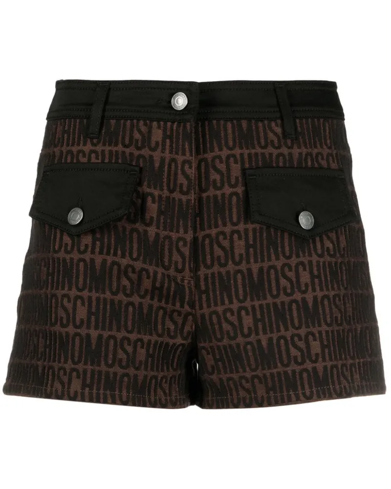 Moschino Shorts aus Logo-Jacquard Braun