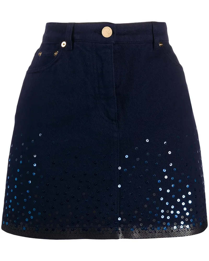 Alberta Ferretti Minirock mit Pailletten - Blau Blau