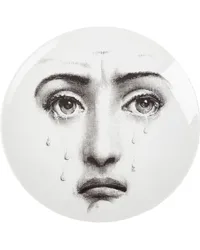 Fornasetti Teller mit Print Weiß