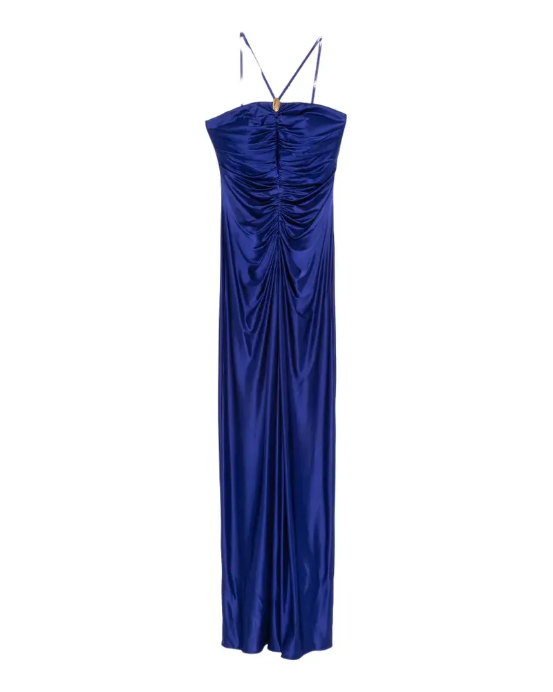 Max Mara Oggetti ruched square-neck maxi dress - Blau Blau