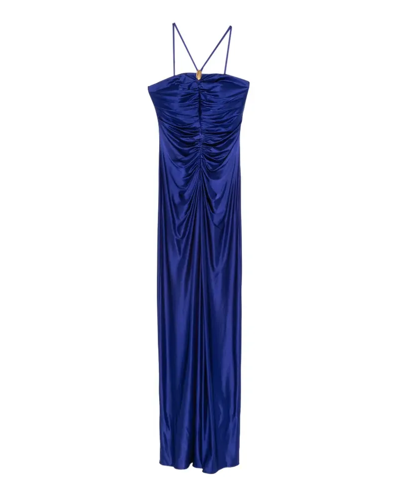 Max Mara Oggetti ruched square-neck maxi dress - Blau Blau