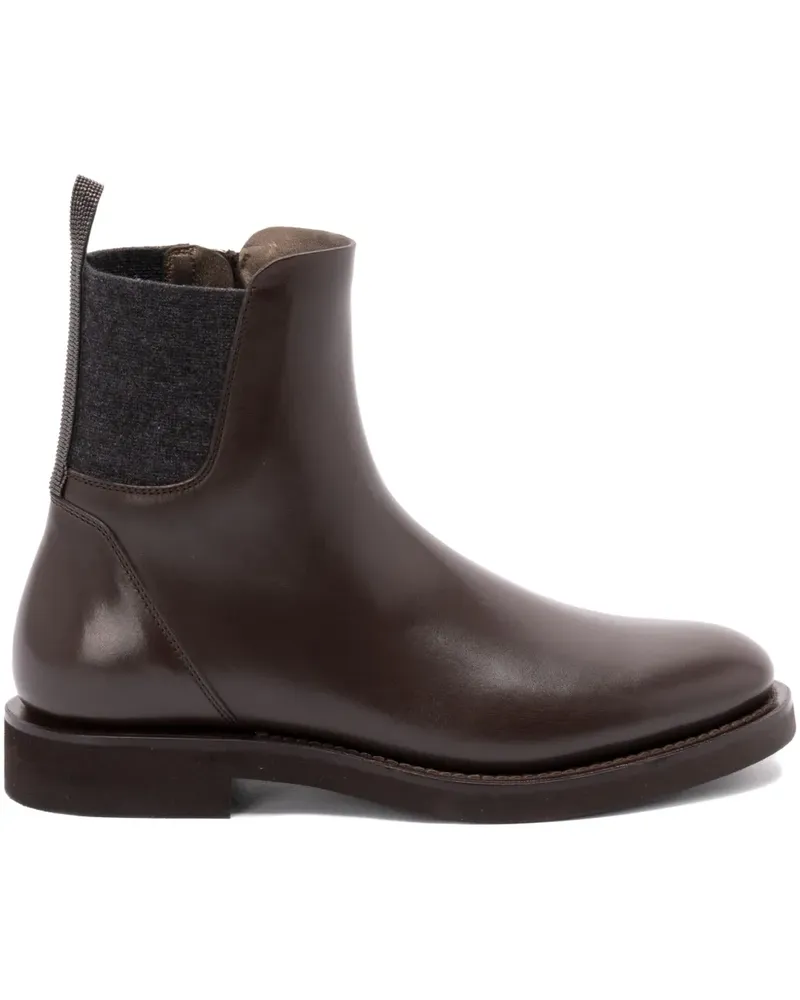 Brunello Cucinelli Stiefeletten mit Monili-Kette 30mm - Braun Braun