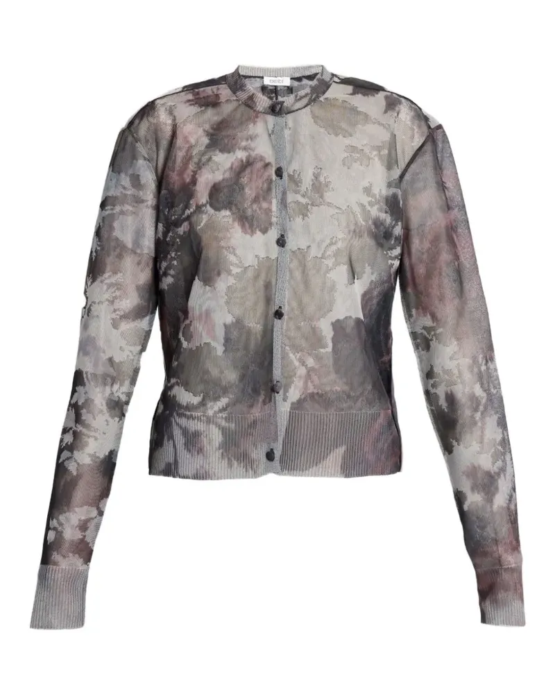 Erdem floral-pattern cardigan - Grau Grau