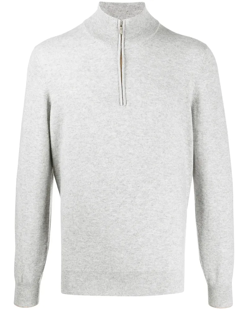 Brunello Cucinelli Kaschmirpullover mit Reißverschluss - Grau Grau