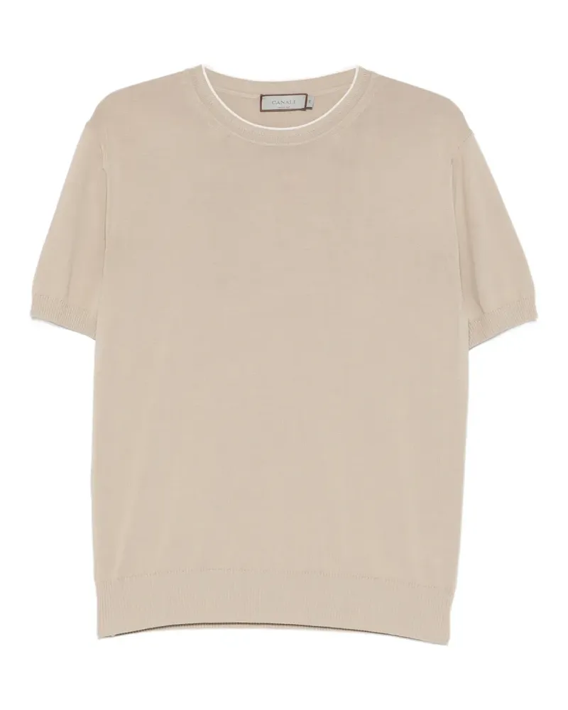 Canali Klassisches T-Shirt - Nude Nude