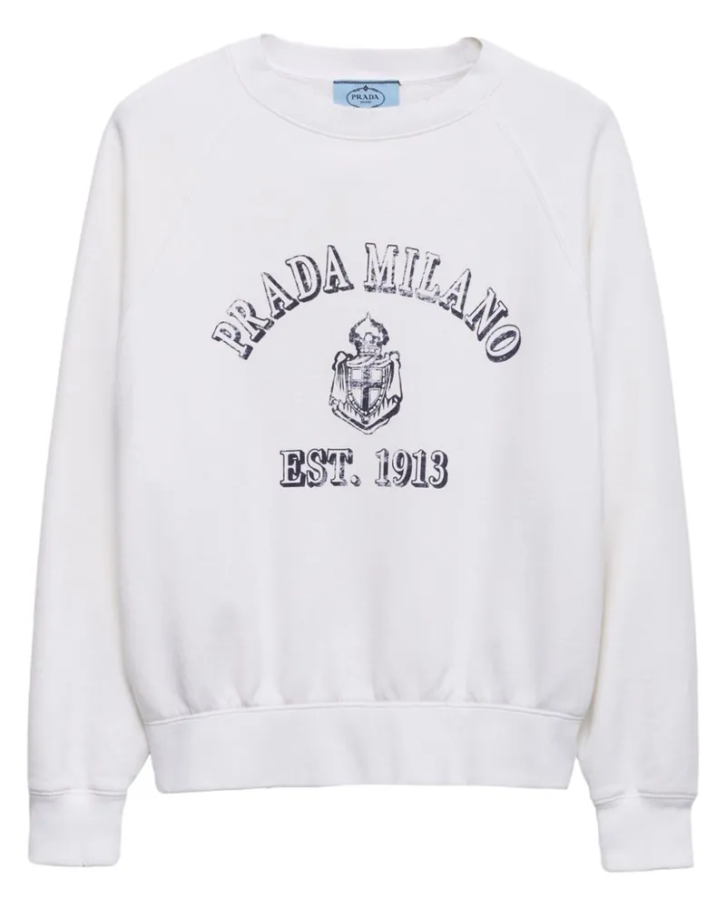 Prada Sweatshirt mit rundem Ausschnitt - Weiß Weiß