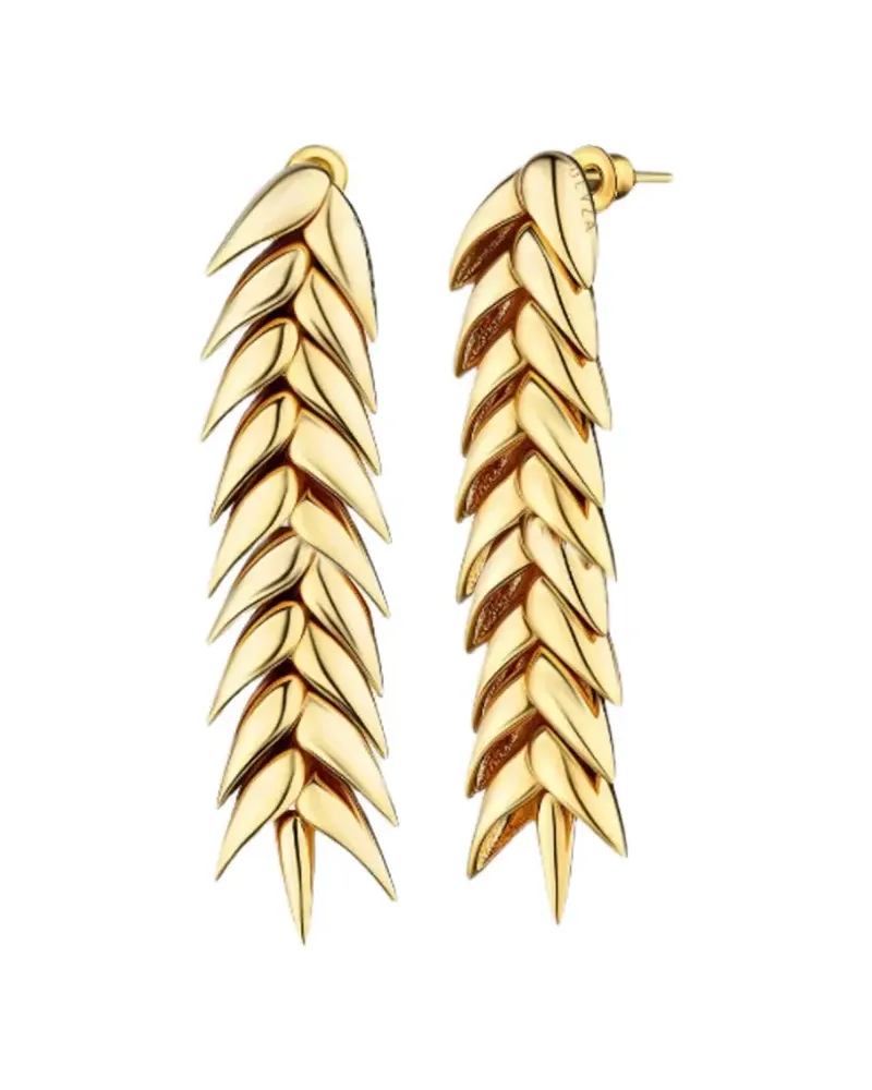 BEVZA medium spikelet earrings - Gold Gold