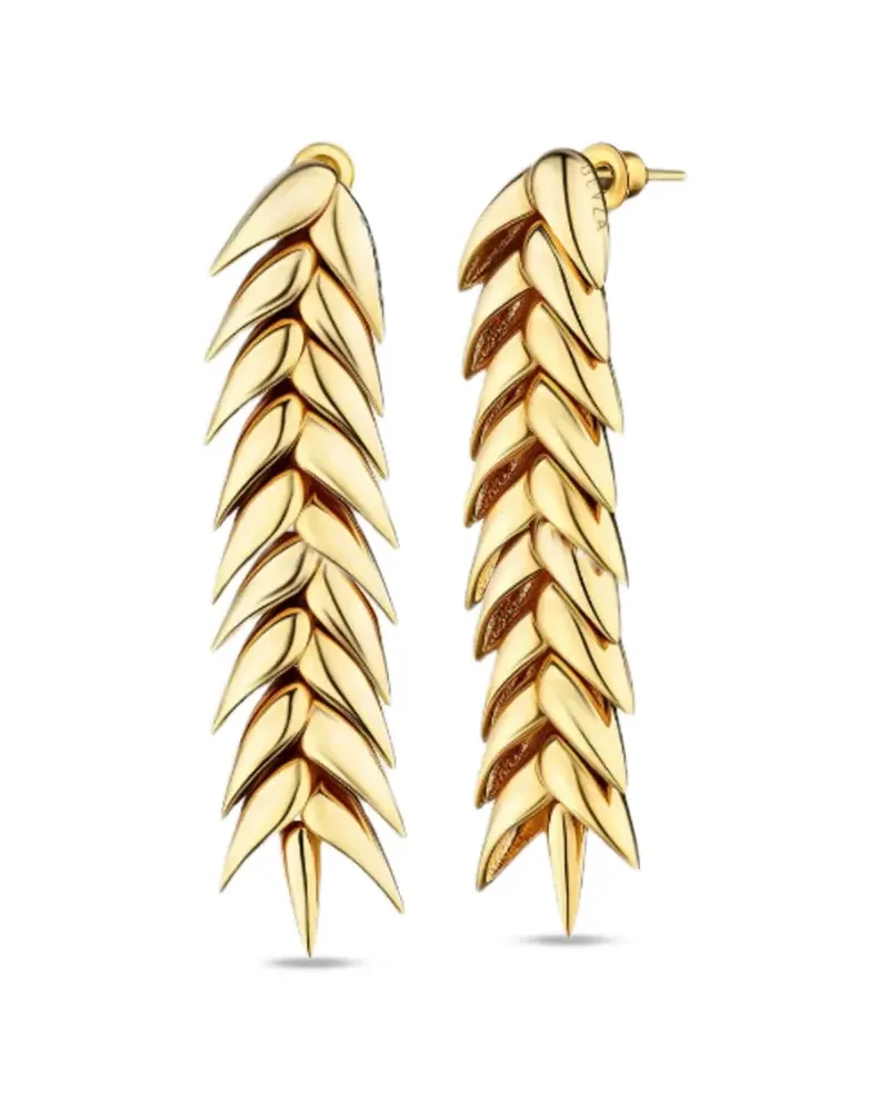 BEVZA medium spikelet earrings - Gold Gold