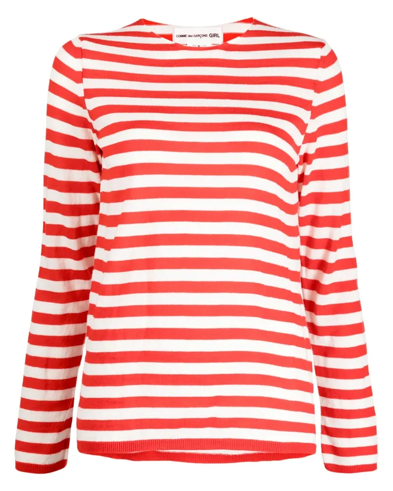 Comme des Garçons Gestreifter Pullover - Rot Rot