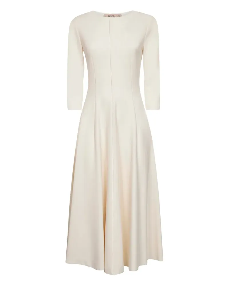 Blanca Ausgestelltes Kleid mit rundem Ausschnitt - Nude Nude