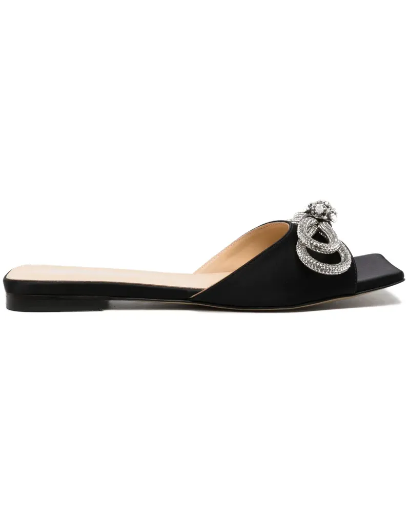 Mach & Mach Mules mit doppelter Schleife 70mm - Schwarz Schwarz