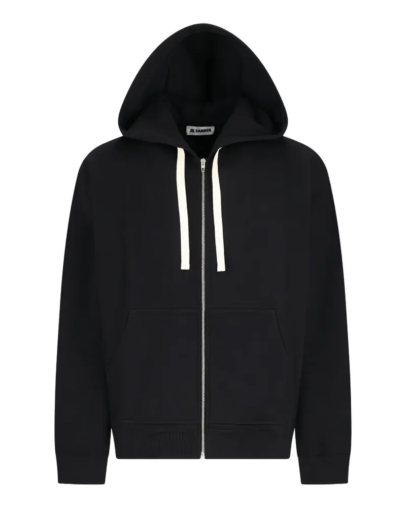 Jil Sander zip-up drawstring hoodie - Schwarz Schwarz