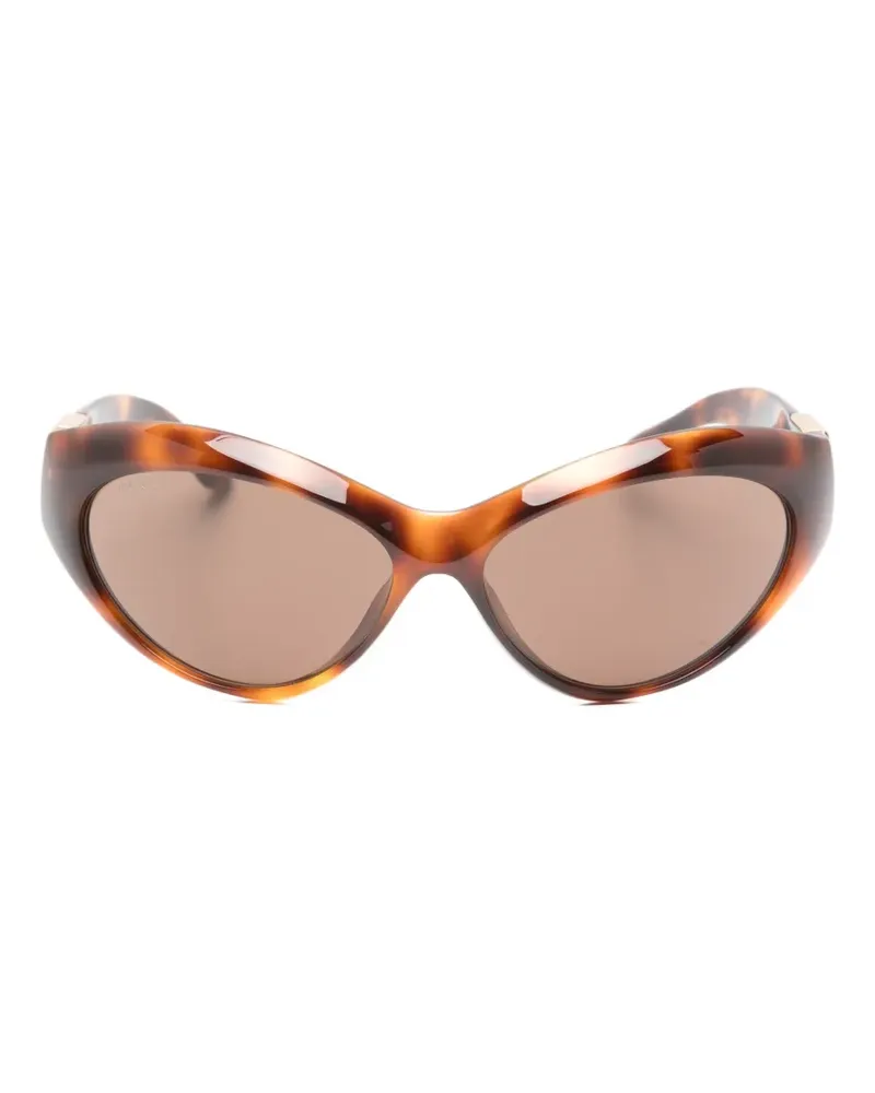 Gucci tortoiseshell-effect cat-eye sunglasses - Braun Braun