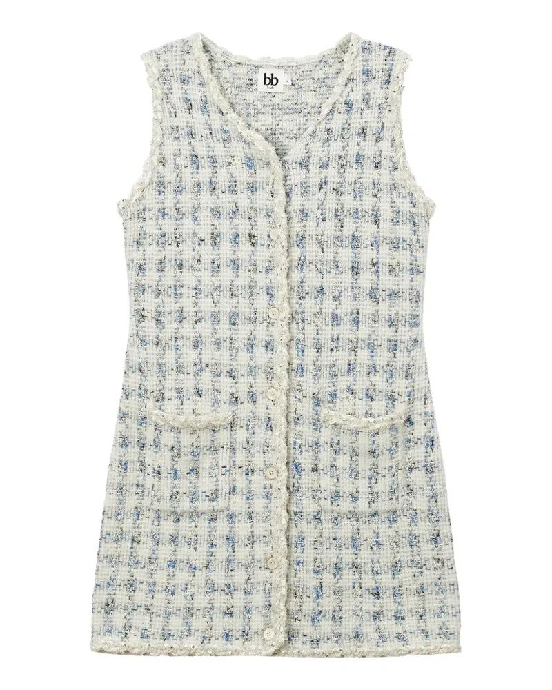 b+ab Minikleid mit Tweed-Effekt - Weiß Weiß