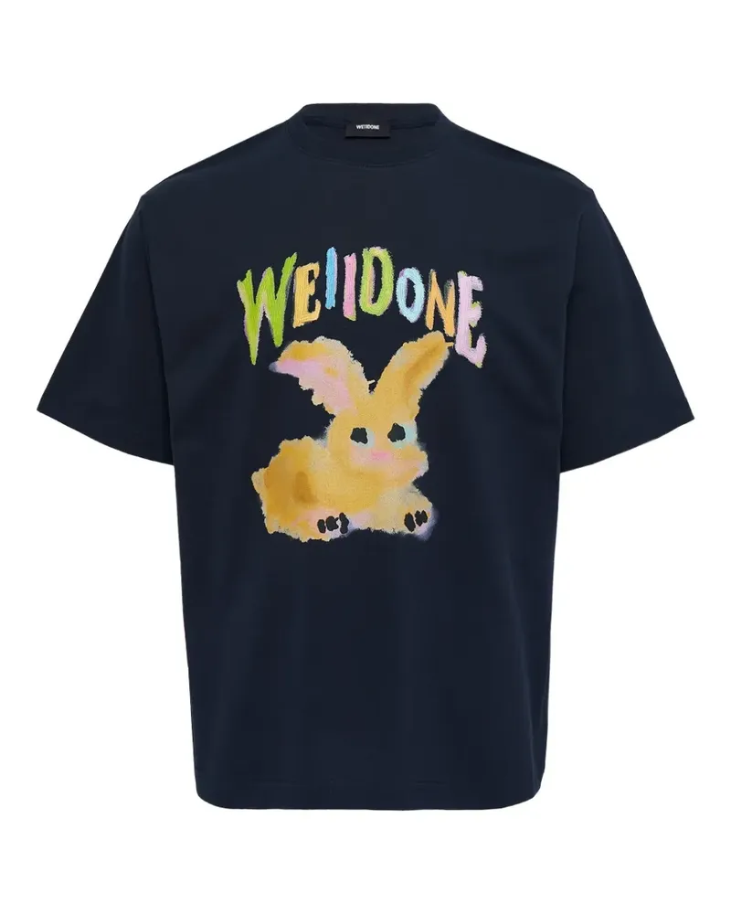 WE 11 DONE T-Shirt mit Hasenmotiv - Blau Blau