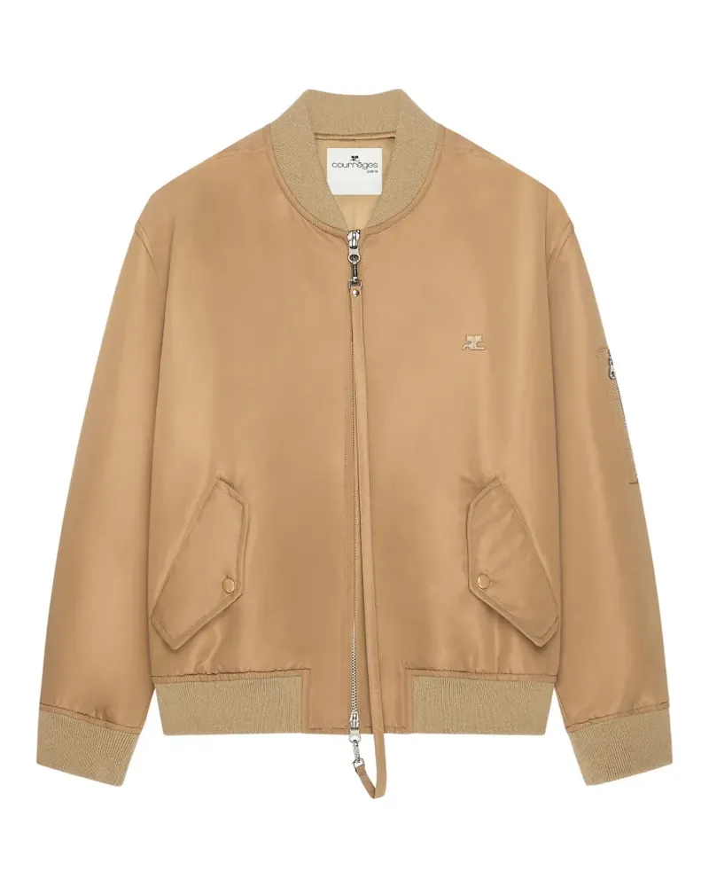 Courrèges Bomberjacke mit Logo-Stickerei - Nude Nude