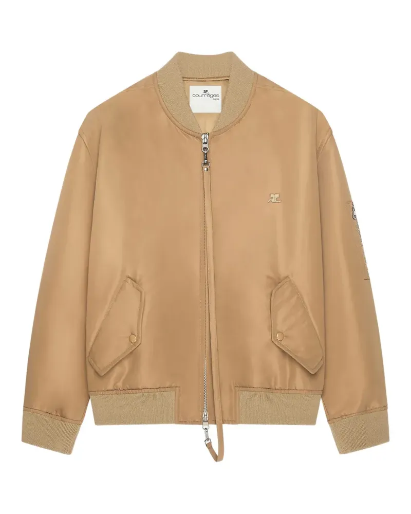 Courrèges Bomberjacke mit Logo-Stickerei - Nude Nude