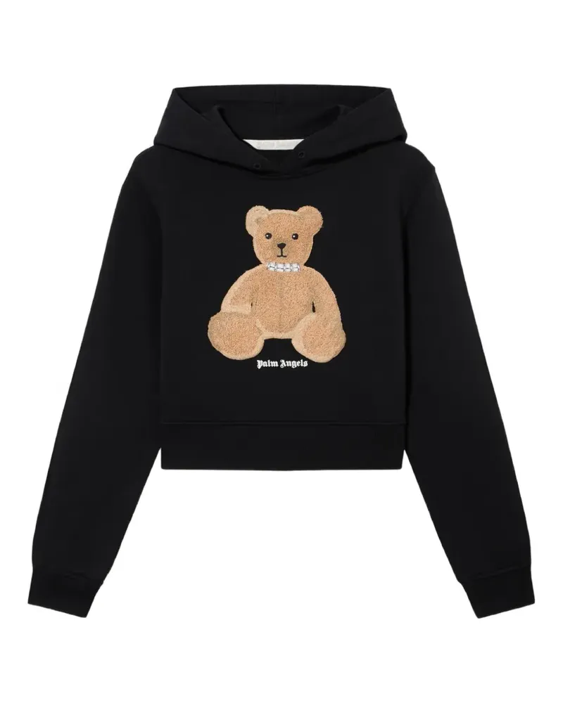 Palm Angels teddy bear cropped hoodie - Schwarz Schwarz
