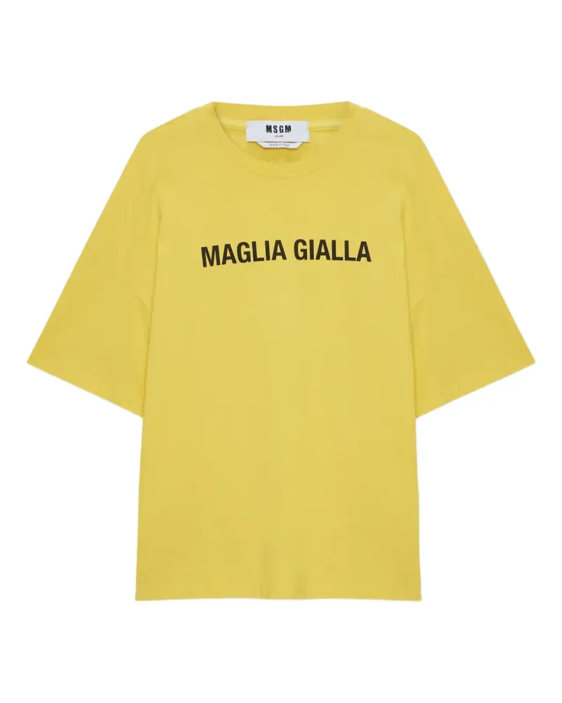 MSGM T-Shirt mit Schriftzug - Gelb Gelb