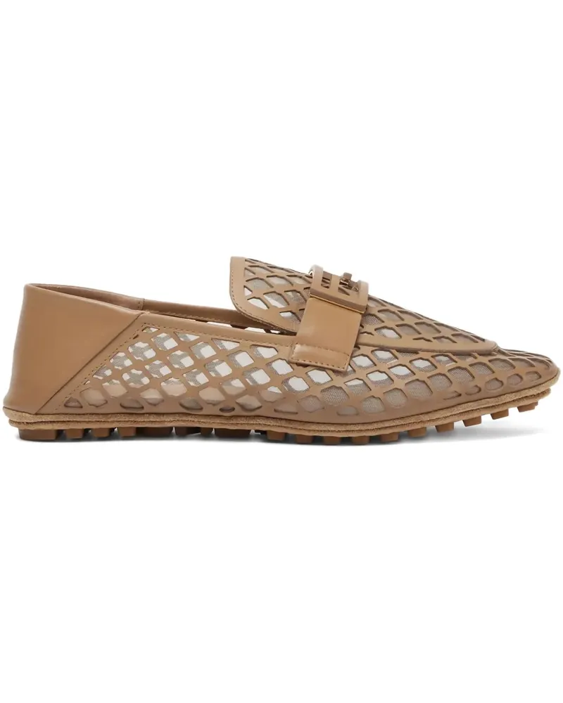 Fendi Loafer mit Laser-Cuts - Braun Braun